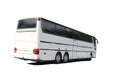 White Tour Bus Isolated over White Royalty Free Stock Photo