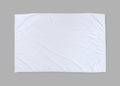White towel mock up template cotton fabric wiper mockup isolated on grey background with clipping path, flat lay top view Royalty Free Stock Photo