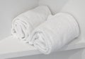 Towels in hotel bathroom Royalty Free Stock Photo