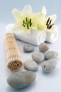White towels and stones Royalty Free Stock Photo