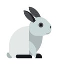 White toy bunny rabbit sitting cute animal cartoon vector Royalty Free Stock Photo