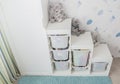 White toy storage rack in childrens`s room