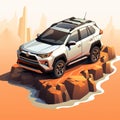 Toyota Rav4 Adventure Game With Graphic Design-inspired Illustrations