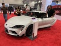 White Toyota Supra Sports Car at the Auto Show