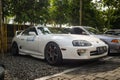 White Toyota Supra A80 Turbo MK IV in JDM run car meet Royalty Free Stock Photo