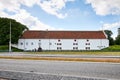 White traditional danish building in danish city Royalty Free Stock Photo