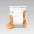 White Transparent Bag with Potato Ripple Chips