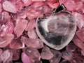 White transparent cryatal heart shaped pendant Royalty Free Stock Photo