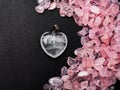 White transparent cryatal heart shaped pendant Royalty Free Stock Photo