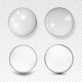 White transparent glass sphere with glares and highlights Royalty Free Stock Photo