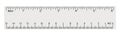 White transparent ruler, isolated inch and centimetre, inches, centimeters, centimetres, millimeters, millimetres, imperial metric Royalty Free Stock Photo