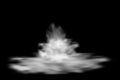 White transparent smoke cloud. Steam explosion special effect. Realistic vector fire fog or mist texture Royalty Free Stock Photo