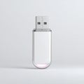 White Transparent USB Flash Drive with Pink Light Royalty Free Stock Photo