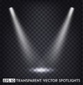 White Transparent Vector Spot Lights / Spotlights Effect For Party, Scene, Stage,Gallery or Holiday Design