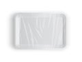 White tray packaging for food, meat, fish, cookies, sweets, sausages, cheese, vegetables, steak, pork, beef, chicken Royalty Free Stock Photo