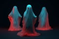 White treat horror demon dark fear spooky night neon ghost halloween fantasy costume
