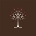White Tree of Gondor. Isolated on brown background Royalty Free Stock Photo