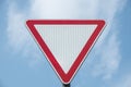 White triangle with red border Royalty Free Stock Photo