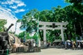 White Trii at the Kumamoto Castle is located in Kumamoto Prefecture, Japan. At this time, this castle was in damage from the earth Royalty Free Stock Photo