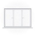 White triple window template