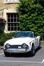 White Triumph TR5 car, Castle Combe.