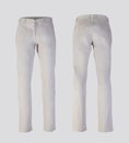 White trousers isolated on white background ghost fashion style of photography front back view