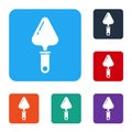 White Trowel icon isolated on white background. Set icons in color square buttons. Vector Royalty Free Stock Photo