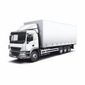 Isolated White Trailer Truck: Editorial Illustration With Graphite Realism