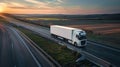 The truck on the highway.AI generated image Royalty Free Stock Photo