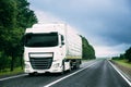 Truck Tractor Unit, Prime Mover, Traction Unit In Motion On Road Royalty Free Stock Photo