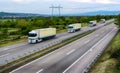 White trucks with yelliw trailers Royalty Free Stock Photo