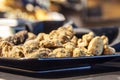 White truffle on a black plate side view