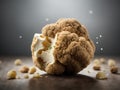 White truffle, Tuber magnatum, highly prized edible fungus, cinematic advertising photography Royalty Free Stock Photo