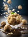 White truffle, Tuber magnatum, highly prized edible fungus, cinematic advertising photography Royalty Free Stock Photo