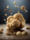 White truffle, Tuber magnatum, highly prized edible fungus, cinematic advertising photography Royalty Free Stock Photo