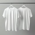 White TShirt Mockup Front Back View for Apparel Design Presentation Royalty Free Stock Photo