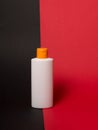 White tube bottle of shampoo, conditioner, hair rinse, mouthwash, on a background Royalty Free Stock Photo