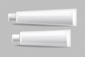 White tubes Vector realistic isolated. Advertise empty container. Cosmetics, Medicine or tooth paste 3d detailed