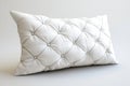 White Tufted Rectangular Pillow on Light Gray Background Royalty Free Stock Photo