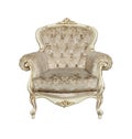 White tufted retro Chesterfield armchair isolated