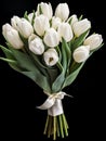 White tulip beauty wedding bouquet flower for special people on best moment day Royalty Free Stock Photo