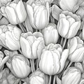 White tulips. Seamless pattern for your design. Vector illustration Royalty Free Stock Photo