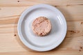 White tuna on plate from above Royalty Free Stock Photo