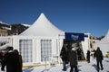 White turf Press Tent Royalty Free Stock Photo