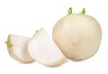 White turnips isolated on white clipping path