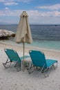 White-turquoise marble beach, Thassos, Greece Royalty Free Stock Photo