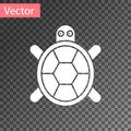 White Turtle icon isolated on transparent background. Vector.