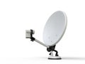 White TV satellite dish - side view Royalty Free Stock Photo