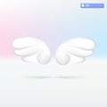 White two angel wings icon symbols. fairy tale, mythical, feather, fly, cupid, freedom concept. 3D vector isolated illustration Royalty Free Stock Photo