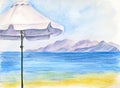 White umbrella at the beach